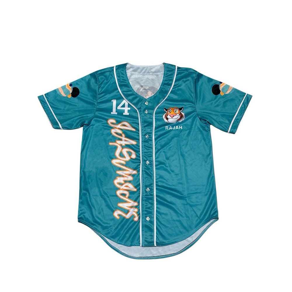 Princess Jasmine Rajah Tiger #14 Baseball Lightweight Jersey Size M**Unbranded**